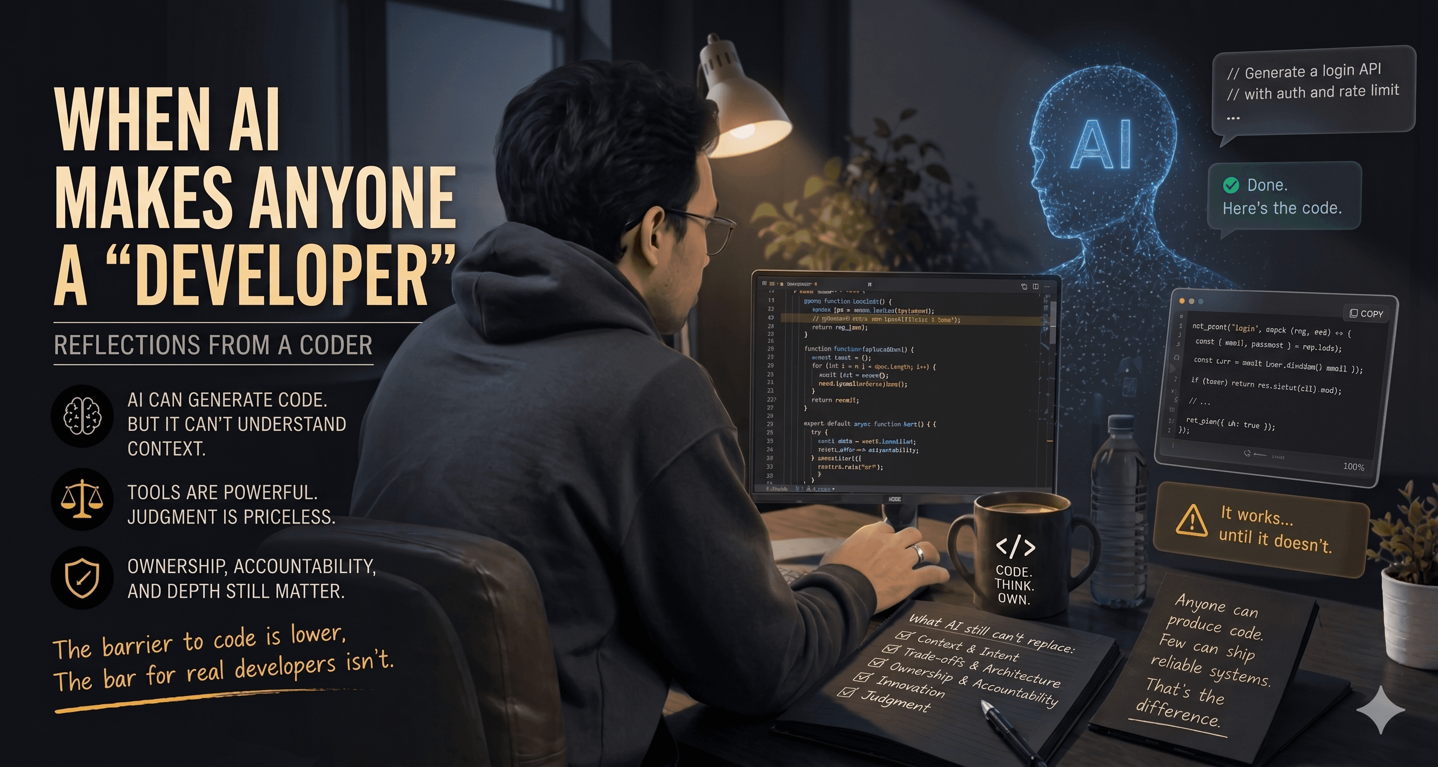 Stylized AI lettering surrounded by logos of popular AI tools on a circuit-board style background